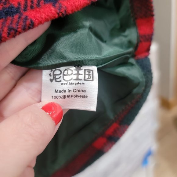 Mud Kingdom 3T-4T Sleeveless Dress Plaid Faux Wool Holiday Christmas - Picture 9 of 11